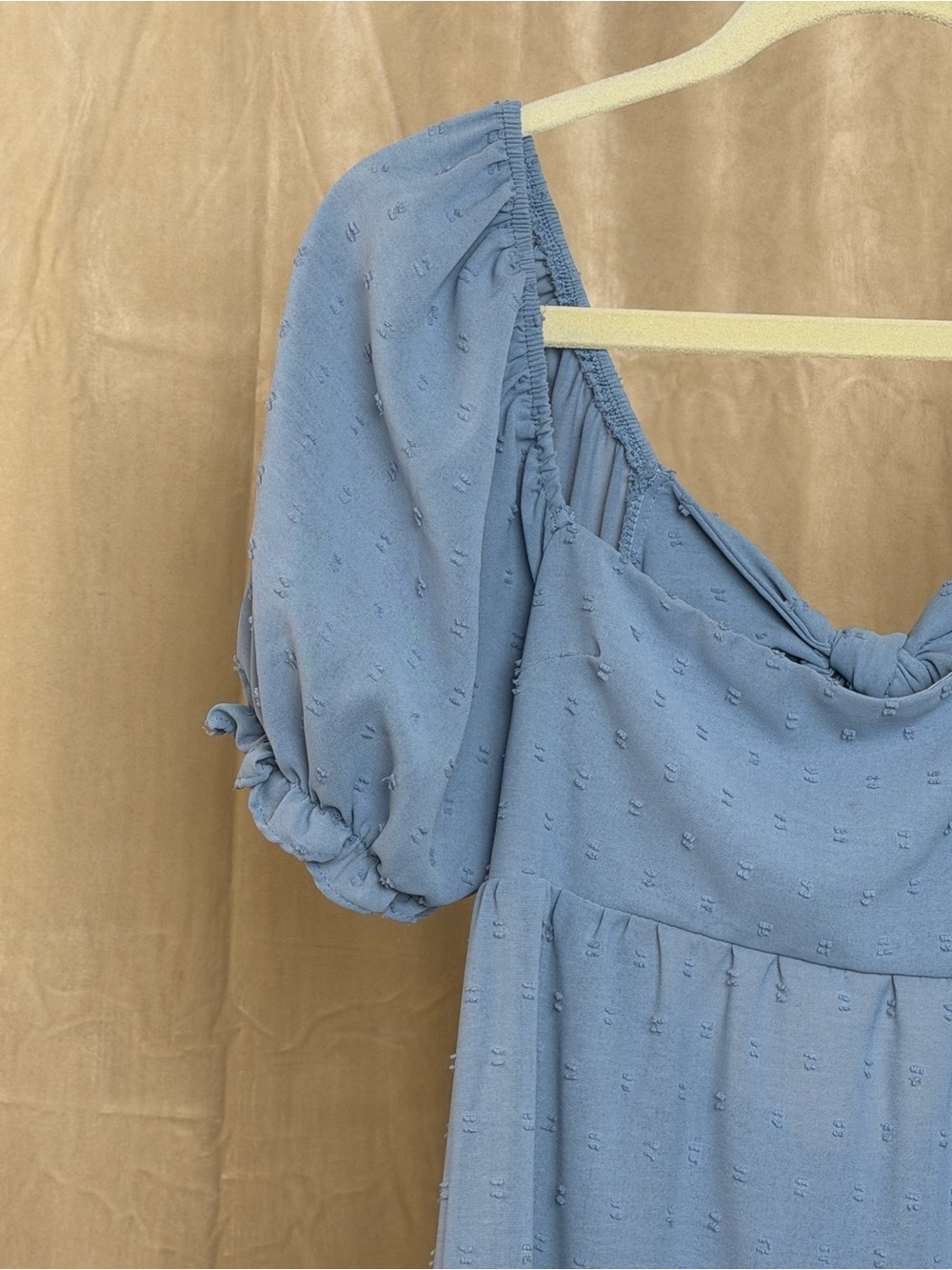 Altar'd State Blue Swiss Dot Tie Back Mini Dress - Picture 3 of 6